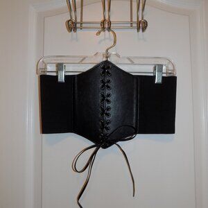 VENUS Laced Faux Leather Corset Belt Stretchy Elastic S/M Costume Victoria's 90s
